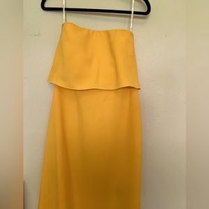 Halston Heritage strapless midi length dress size S